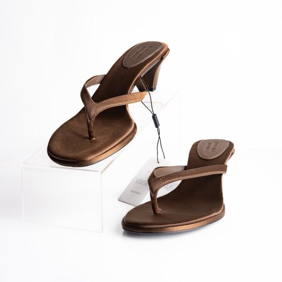 Massimo Dutti Womens Satin Heeled Sandals Copper Bronze US 8 EU 39 NWB LimitedEd - Picture 1 of 9